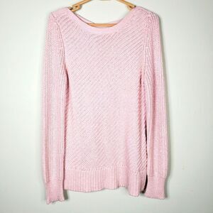 Calvin Klein Baby Pink Thick Knit Side‎ Zip Oversized Sweater Size Small